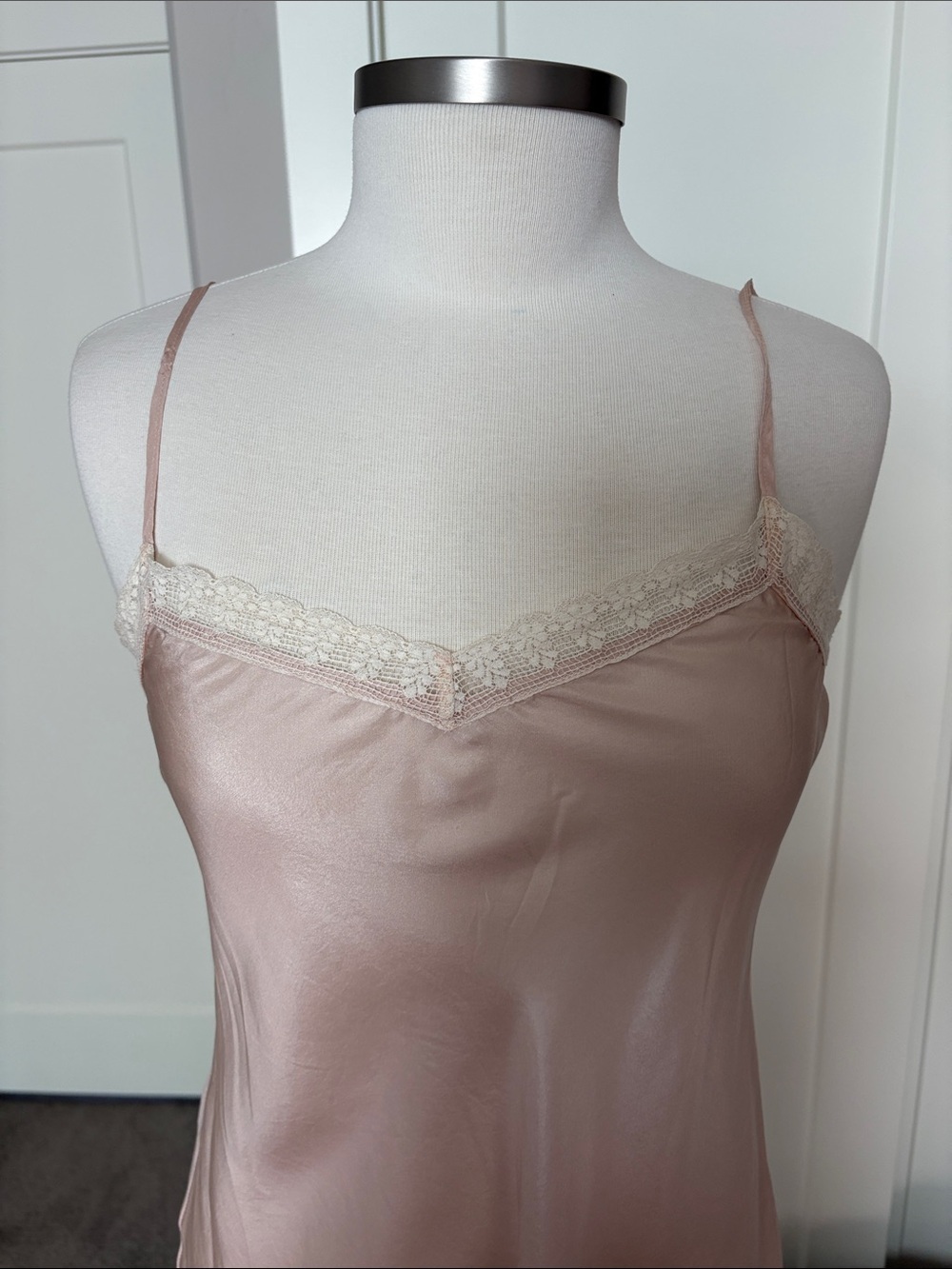 For Love & Liberty silk Blush Pink Lace-Trim Slip/cami. Perfect! - Picture 2 of 6